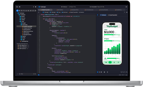 De Xcode-app op een MacBook Pro