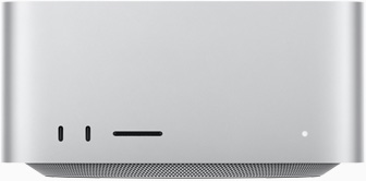 Vorderansicht des Mac Studio.